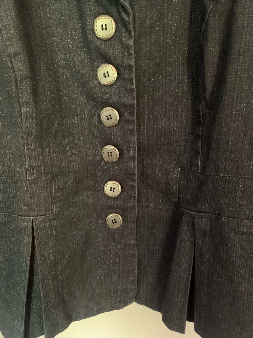 New York Clothing Company  Women’s Dark Blue Gray Button-Front Blazer Jacket XL
